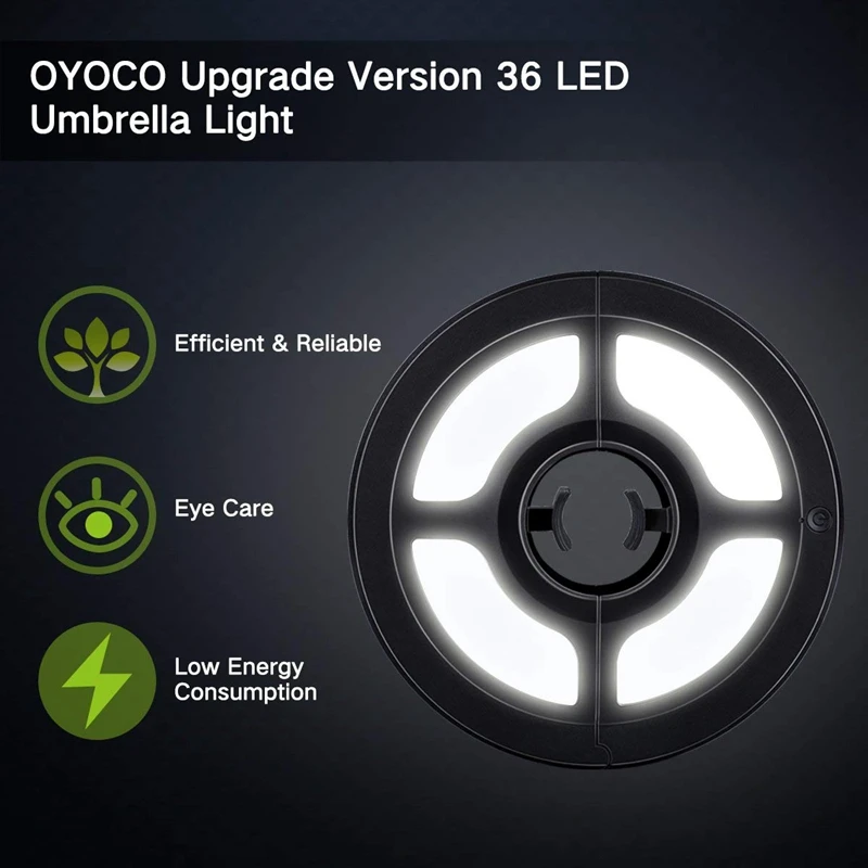 Patio Umbrella Light 2 Brightness Mode Cordless 36 LED Lights at 220 lux- 3 x AA Battery Operated Pole for | Лампы и освещение