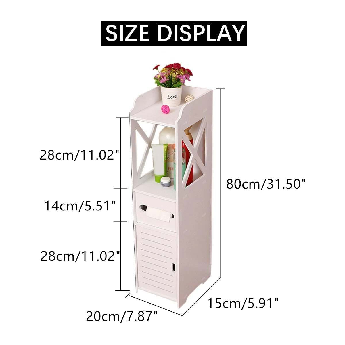 

4 Layers Living Room Cabinet Rack Cupboard Storage Shelves Bathroom Corner Floor Cabinet Unit Toilet Tissue Drawers Furniture