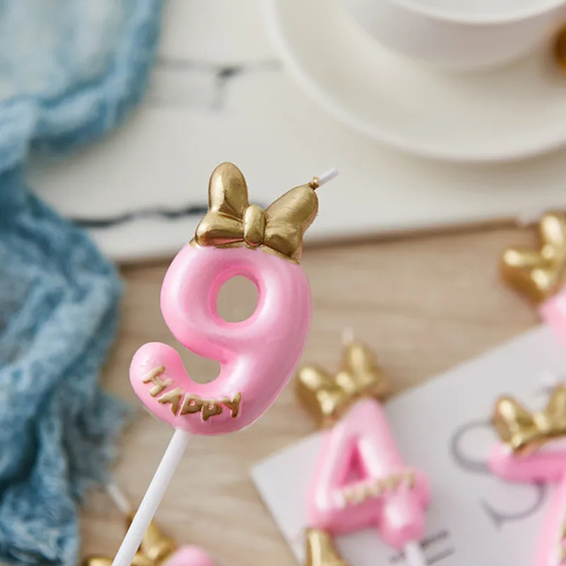 Детский подарок на день рождения свеча украшение торта цифровая девочка