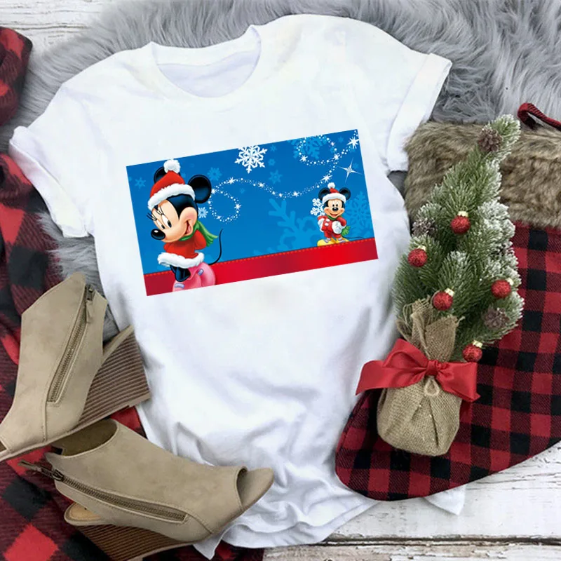 WT0316-2-White Рождественская футболка Для женщин T рубашки для мальчиков Модные Графический милый каваи Hipster футболка Micky женский Camiseta Mujer - Цвет: WT0316-2-White
