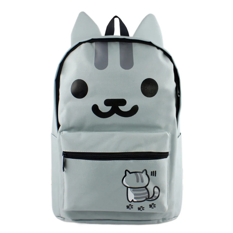 Новинка Лидер продаж аниме Неко Atsume рюкзак из парусины кошка на заднем дворе