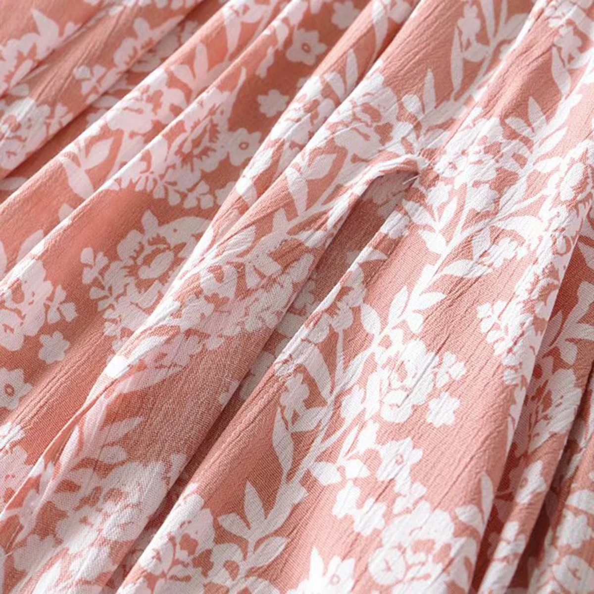 

Women Dresses 2020 Summer Floral Printed Split Sexy Maxi Dress Deep V Neck Short Sleeve Vintage Vestidos Casual Clothes