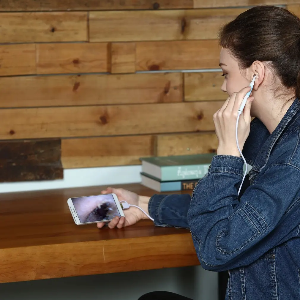 Визуальная очистка Змея эндоскоп ложка Wifi Otoscope с 0.3MP Мини HD камера USB бороскоп для