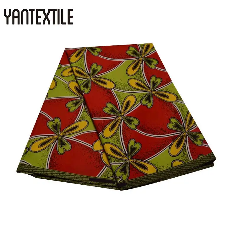 YANTEXTILE гарантировано Натуральный Воск Принт африканская Анкара Ткань 6 ярдов/шт полиэстер дешевле африканская ткань для лоскутного шитья