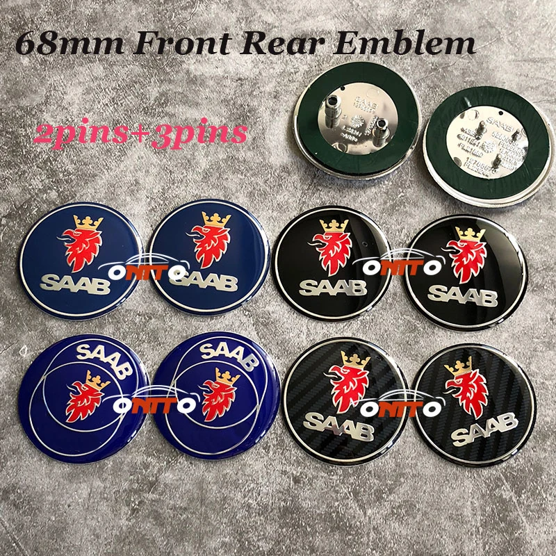 Top new 10pcs/lot 2pins /clips Auto Rear Trunk Tail Boot 68MM Car emblem Logo Badge For 9-3 9-5 93 95 BJ SCS Covers |