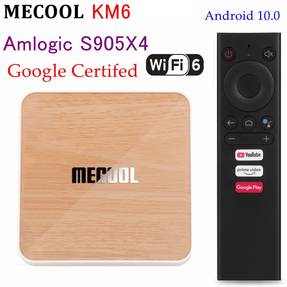

Mecool KM6 Deluxe ATV Android 10.0 TV Box Amlogic S905X4 4GB 64GB Dual Wifi 6 BT 5.0 1000M Google Certified Smart Media Player
