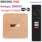 ТВ-приставка Mecool KM6 Deluxe ATV Android 10,0 Amlogic S905X4 4 Гб 64 Гб двойной Wi-Fi 6 BT 5,0 1000M Сертифицированный Google Смарт медиаплеер