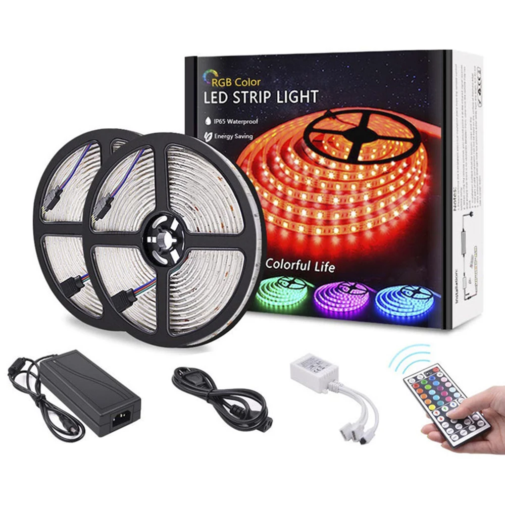 300 светодиодов светильник SMD 5050 DC12V IP65 5 м 10 Гибкие светодиодные ленты RGB полосы с ИК