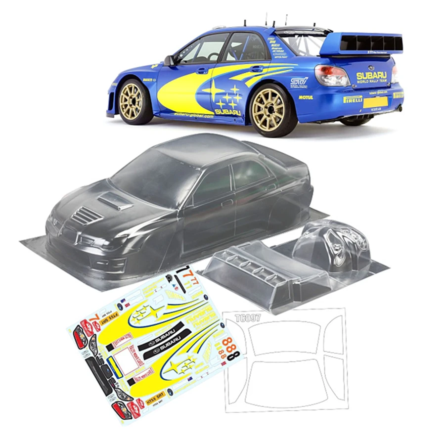 Team C 1/10 SUBARU WRC модель игрушечного ПК прозрачный корпус корпуса с наклейкой