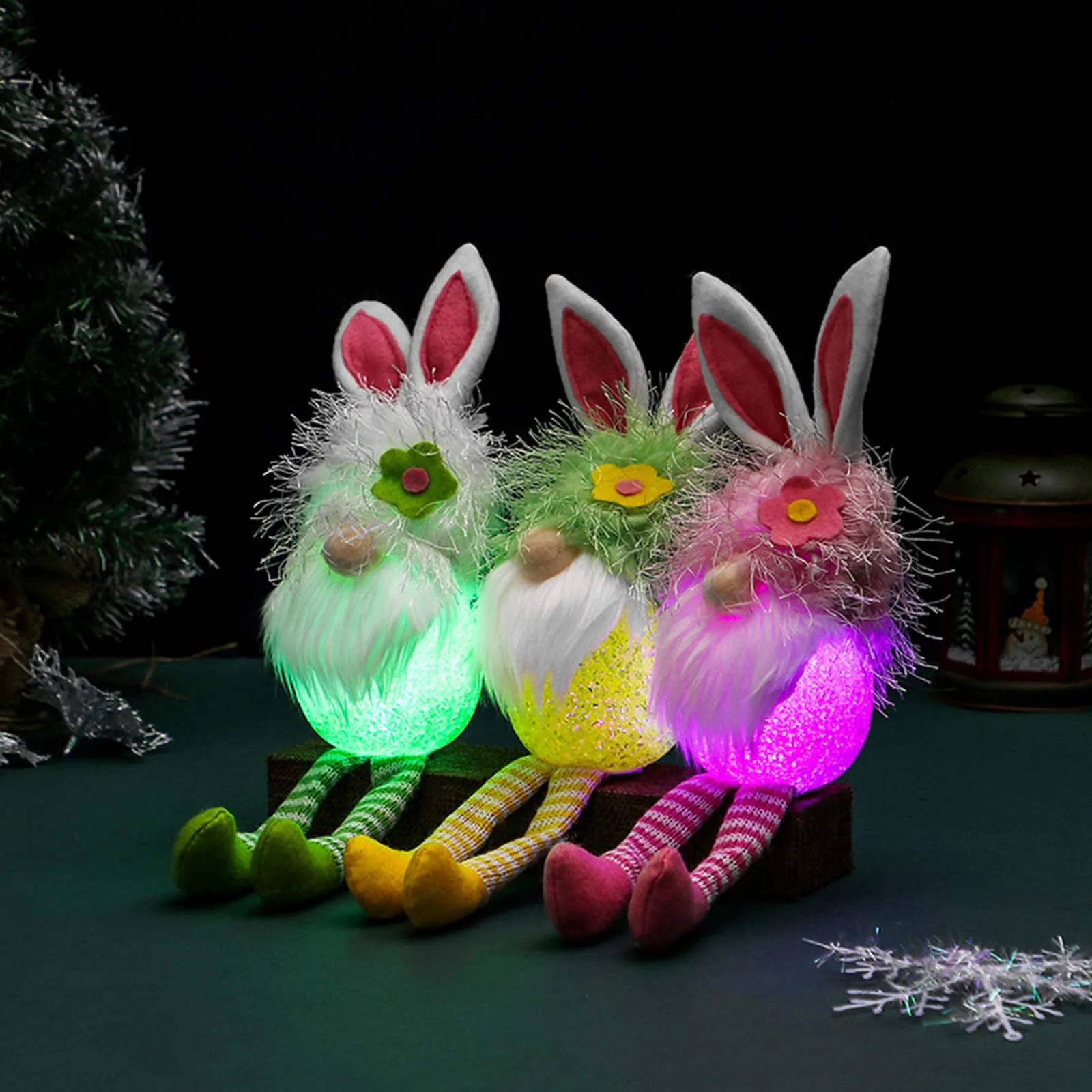 

Plush Toys Rabbit LED Easter Gnomes Bunny Gnomes Doll Plush Toy Ornaments Home Decorationy Toy Gift For Kids pokemons knuffel W*