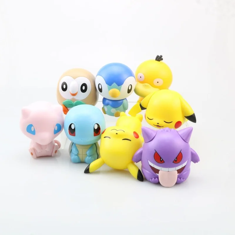 

8pcs/bag Takara Tomy Pikachu Decoration Cake Decoration Doll Anime Figurine Pokemon Figures Action Figure