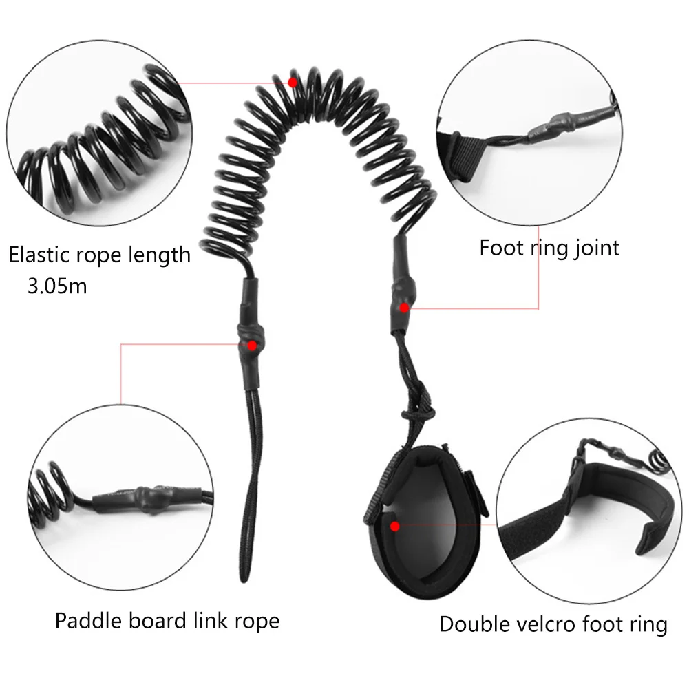 Сёрфинга ноги веревка водные виды спорта ТПУ спиральные лодыжки специальная