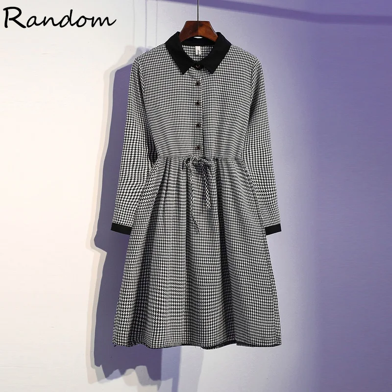 Женское повседневное осеннее платье размера плюс в Корейском стиле винтажное