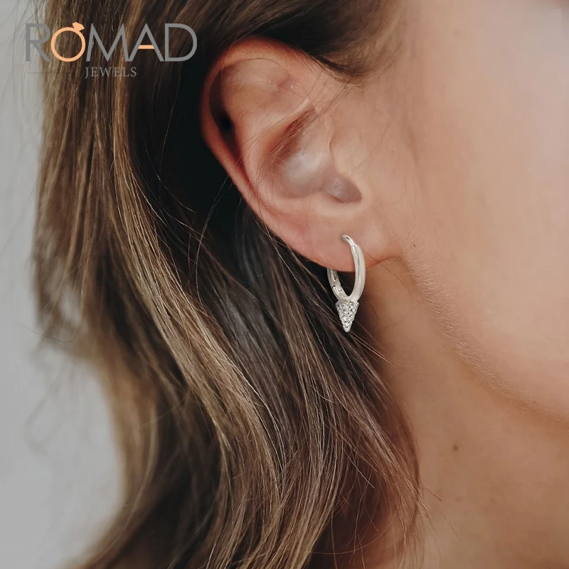Женские серьги Romad модные в стиле панк с геометрическим цирконием 100%