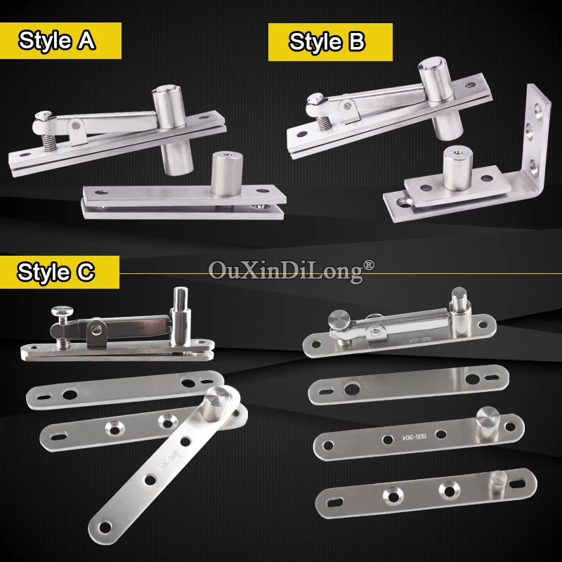 

High Quality 2Sets Stainless Steel Door Hinges Freely Rotary Invisible Hidden Door Pivot Hinges Install Up and Down
