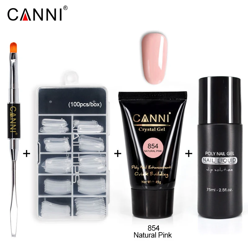 CANNI, 45 г, УФ-гель, мягкий розовый, не сжигающий, покрытие для дизайна ногтей, натуральный, прозрачный, светодиодный, УФ, впитывающий, акриловый, Кристальный, полигель