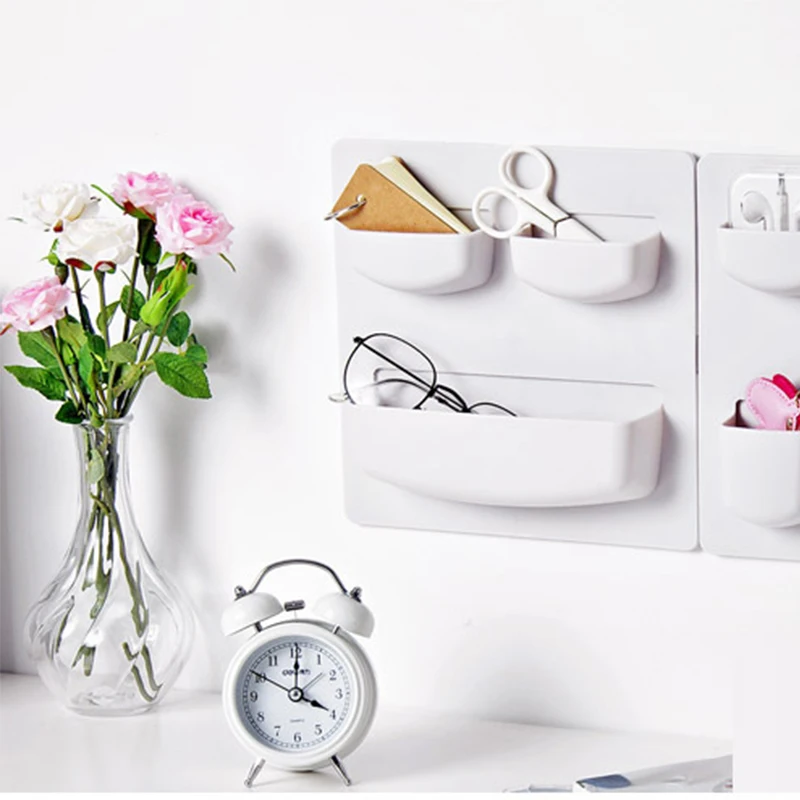 Multifunction Paste Type Punch-free Wall Hanging Rack storage Box Household Kitchen Finishing Bathroom Storage | Обустройство дома