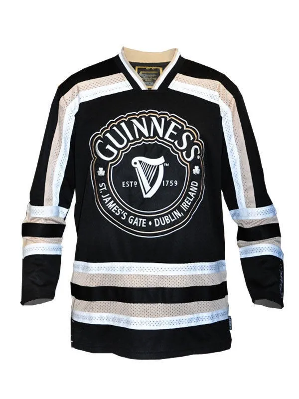 

Guinness St.James's Gate Durblin Ircland green black MEN'S Hockey Jersey Embroidery Stitched Customize any number and name