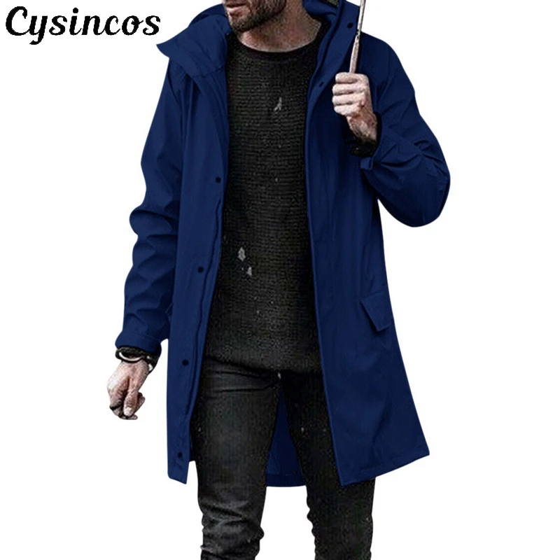 CYSINCOS 2019 НОВЫЙ Тренч Мужская брендовая одежда высокое качество мужской модный