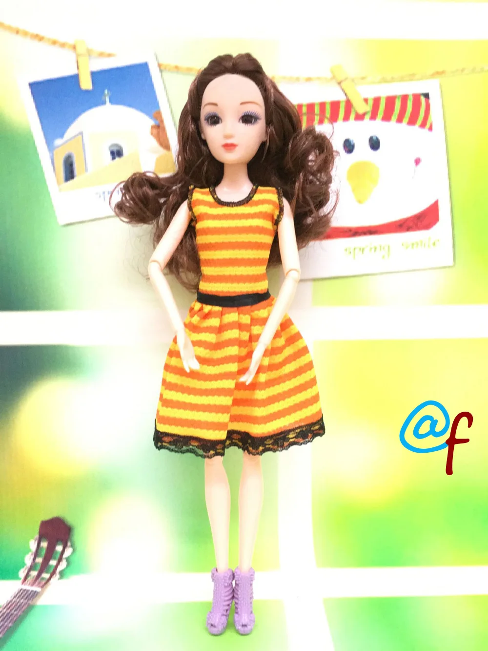 N-4 1-set Doll Clothes Girl DIY for 1/6 OOAK Beauty Doll's Dress A Brand Head As Gift If 3sets or More