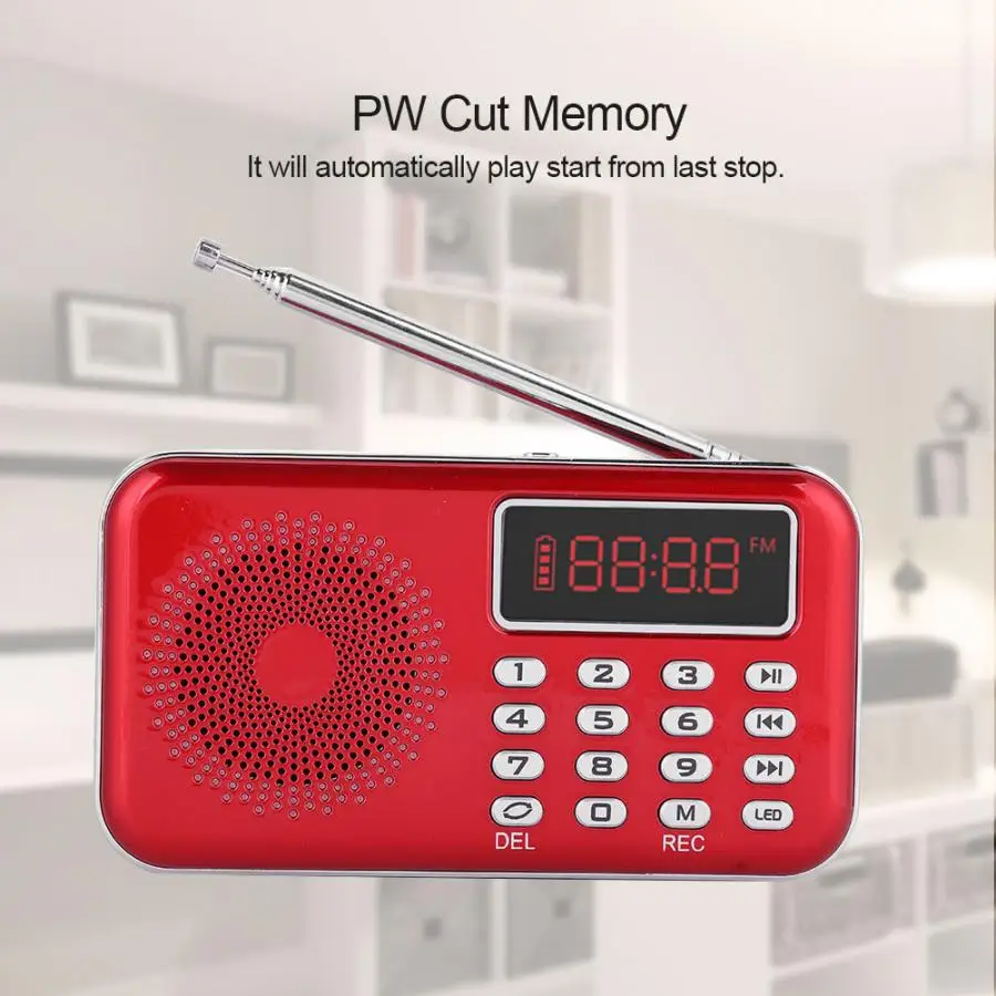 Цифровой радиоприемник с функцией шумоподавления Fm радио Usb/Tf/Aux диктофон mp3 плеер