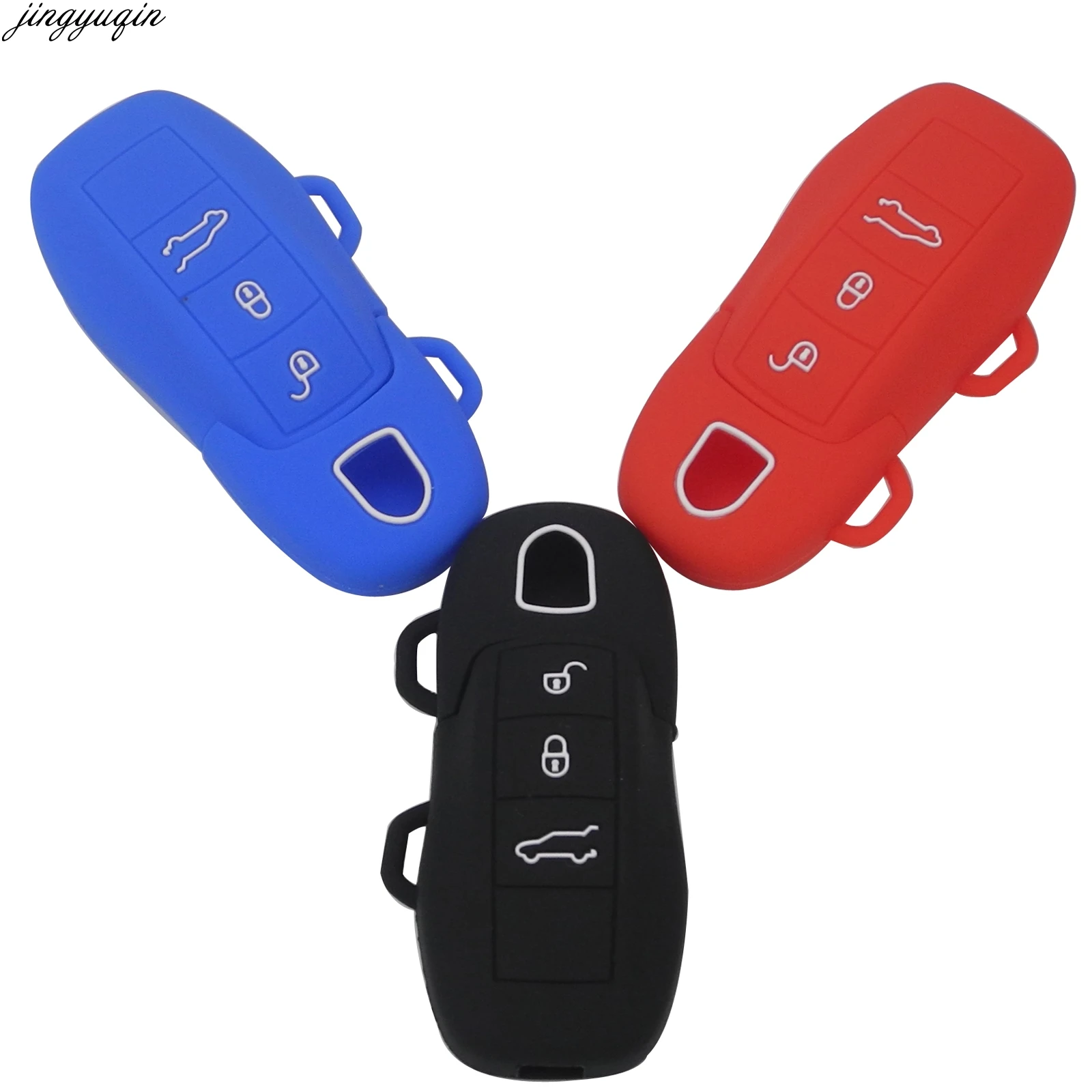 3 кнопки силиконовый чехол для ключей автомобиля Porsche Cayenne Macan 911 boxster cayman