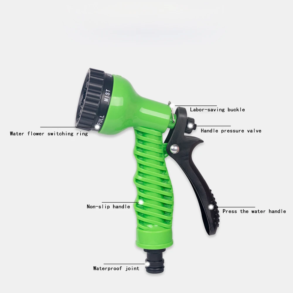 25FT 250FT Автомойка спрей садовый шланг расширяемый волшебный гибкий для воды ЕС