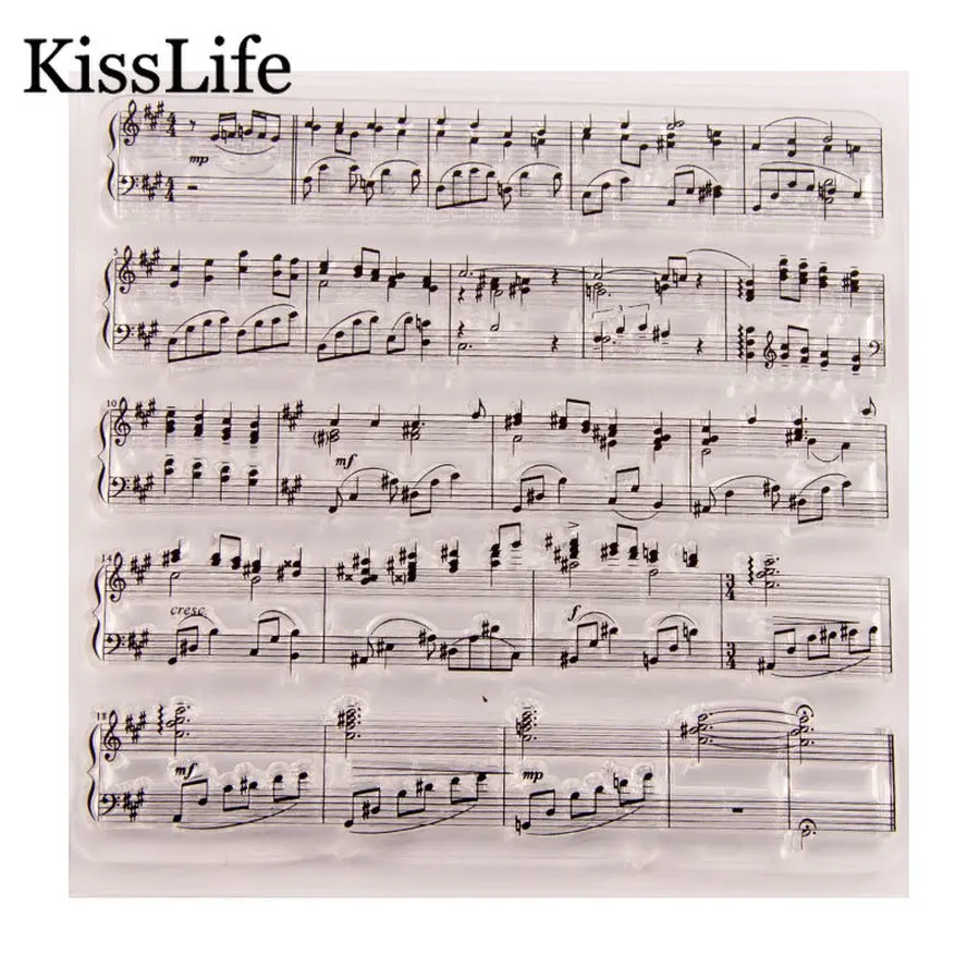 1 лист музыкальных спектров прозрачные резиновые штампы для скрапбукинга