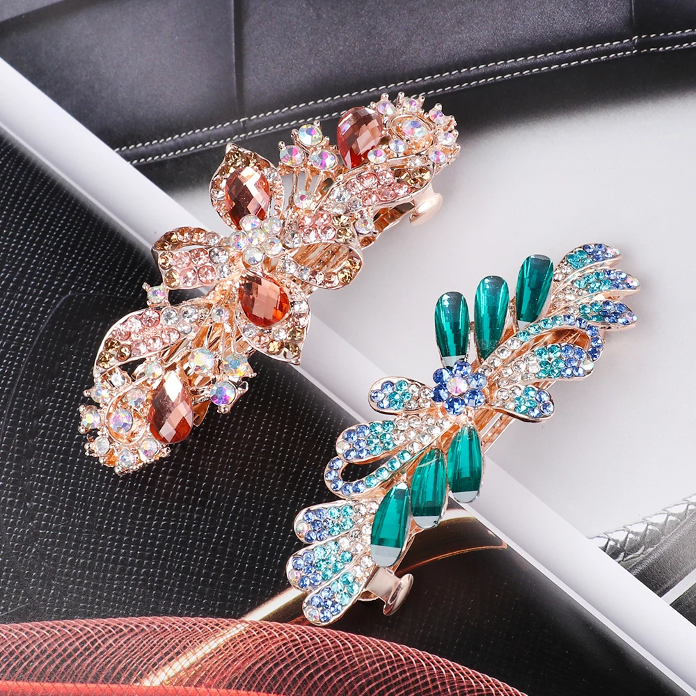 Стразы заколки для волос с цветами хрустальные полимерные Цветочные конского