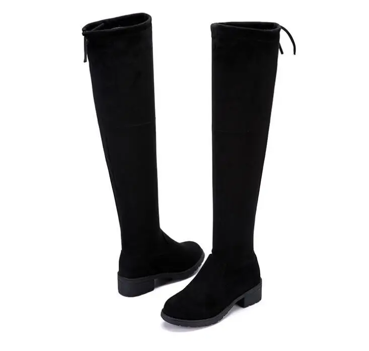 2019 зимние Европа и США новые пикантные Сапоги выше колена тянущиеся сапоги с