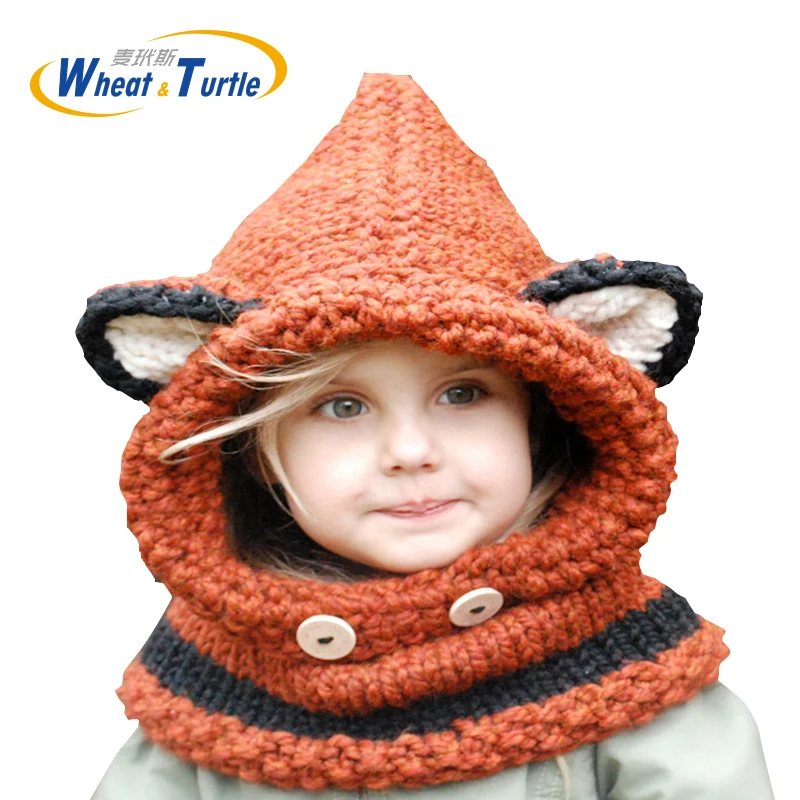 Apparel Accessories Hats Caps Unisex Winter Knitted Children Beanies Hooded Scarf Earflap Hats Bonnet Skullies For Boys Girls