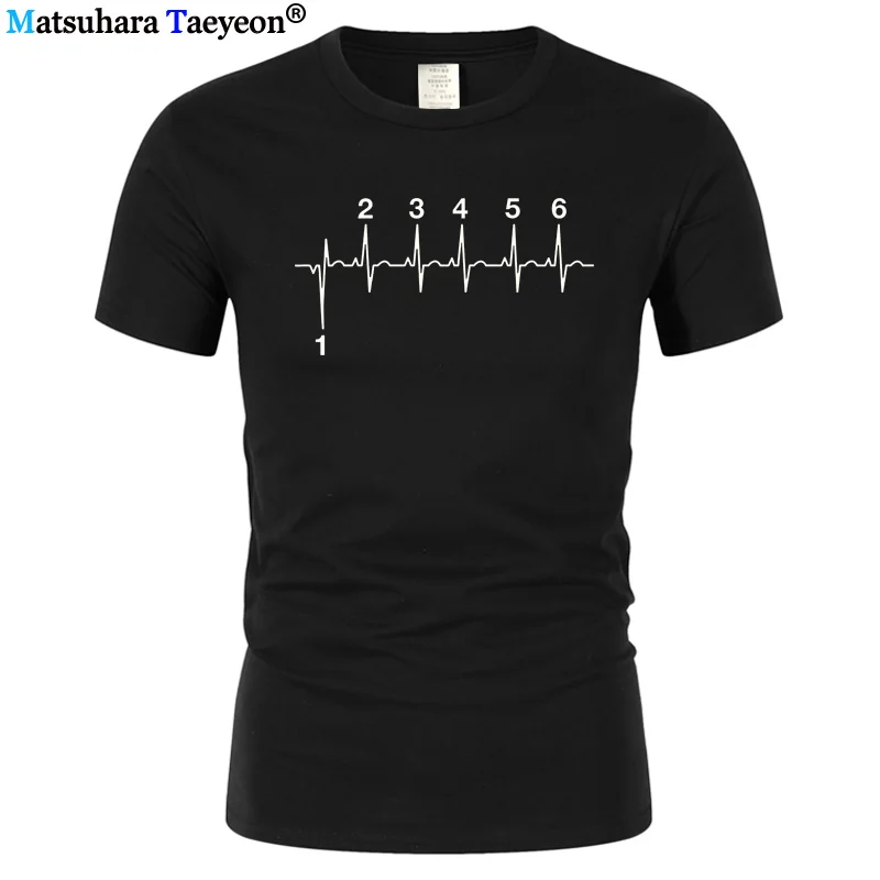Motorcycle Gear Heartbeat T-Shirt Men's Father's Day Present Funny Birthday Gift for Daddy Father Husband Men T Shirt Cotton | Мужская