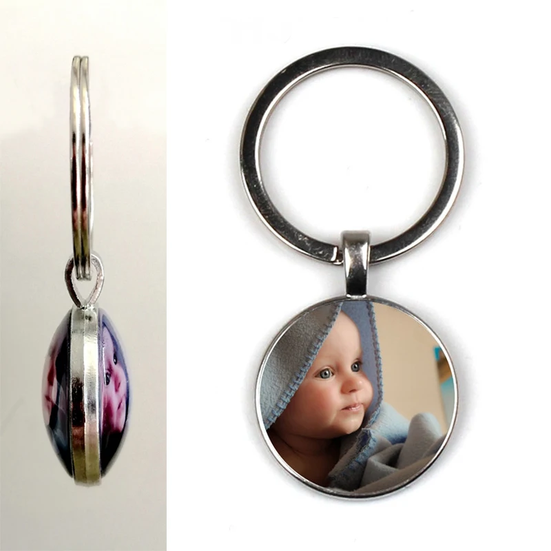 Double-sided Crystal Keychain new Jewelry, Personality Photo Family Double sided Keychain Custom Photo Gift  - buy with discount