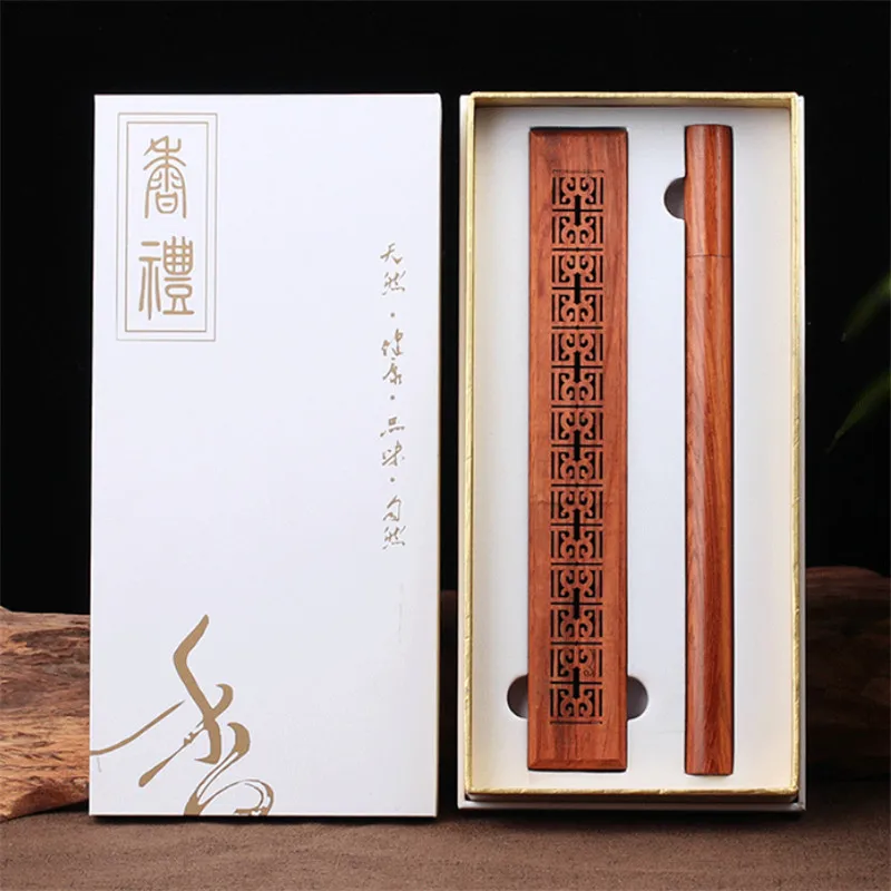 Incense burner set-B Качественный набор горелки для благовоний вьетнамский деревянный полый подставка для ароматических палочек с огнеупорным ковриком держатель ароматических палочек Подарочная коробка домашний декор - Цвет: Incense burner set-B