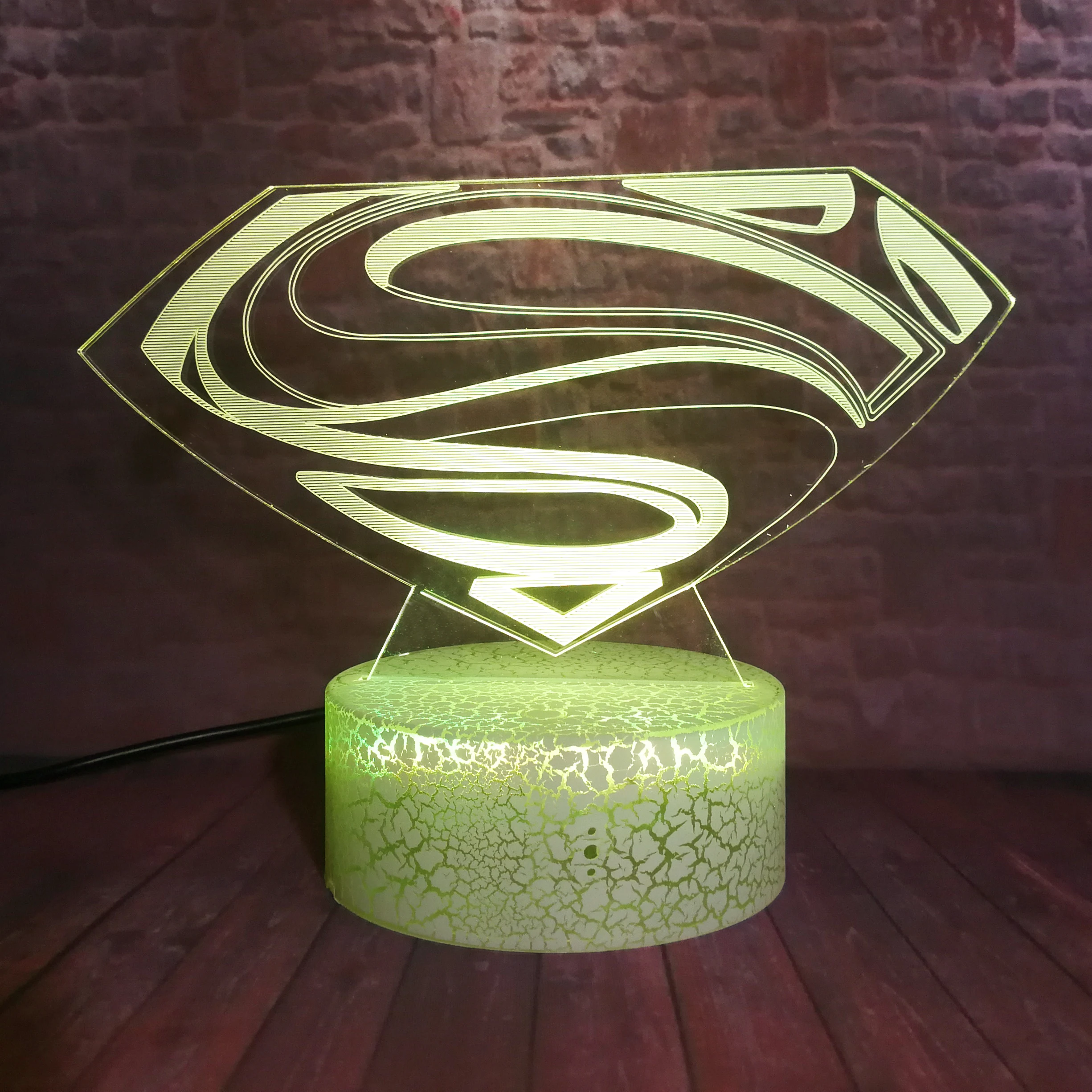 Amroe Marvel DC Супермен Легенда герой символ логотипа 3D умный светодиодный ночник RGB