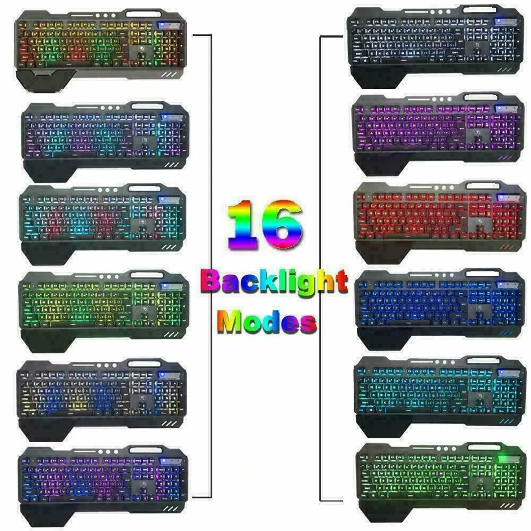 

New Switch Wired Keyboard or Keyboard Mouse Set USB Wired RGB LED Backlit Gaming Keyboard+Mouse Combo Mat for PS4 PC Laptop
