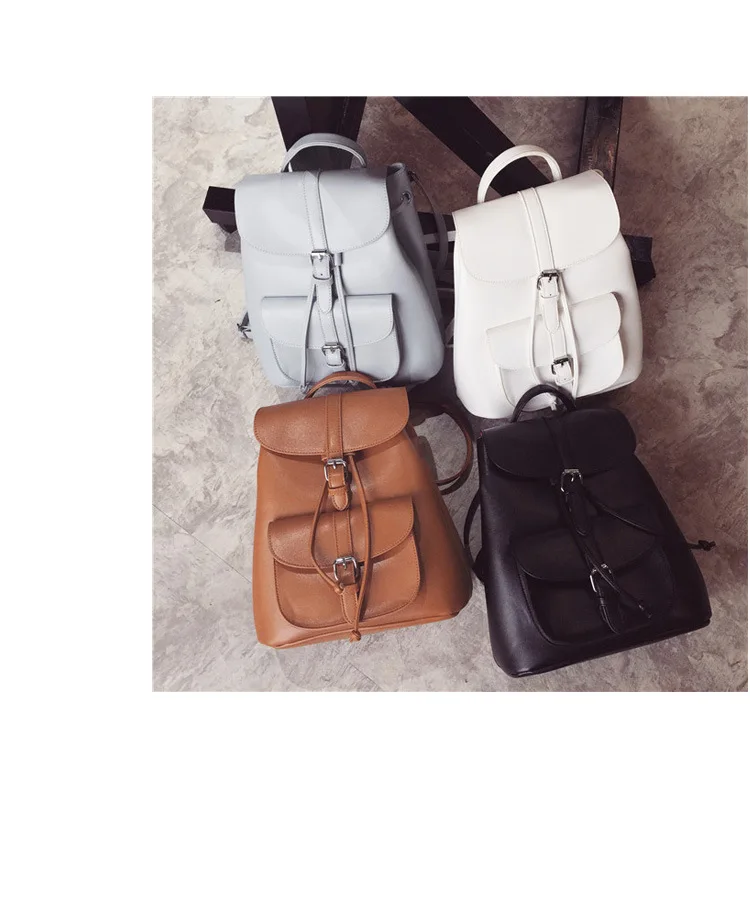 Мода женский шнурок из искусственной кожи рюкзаки для девочек подростков