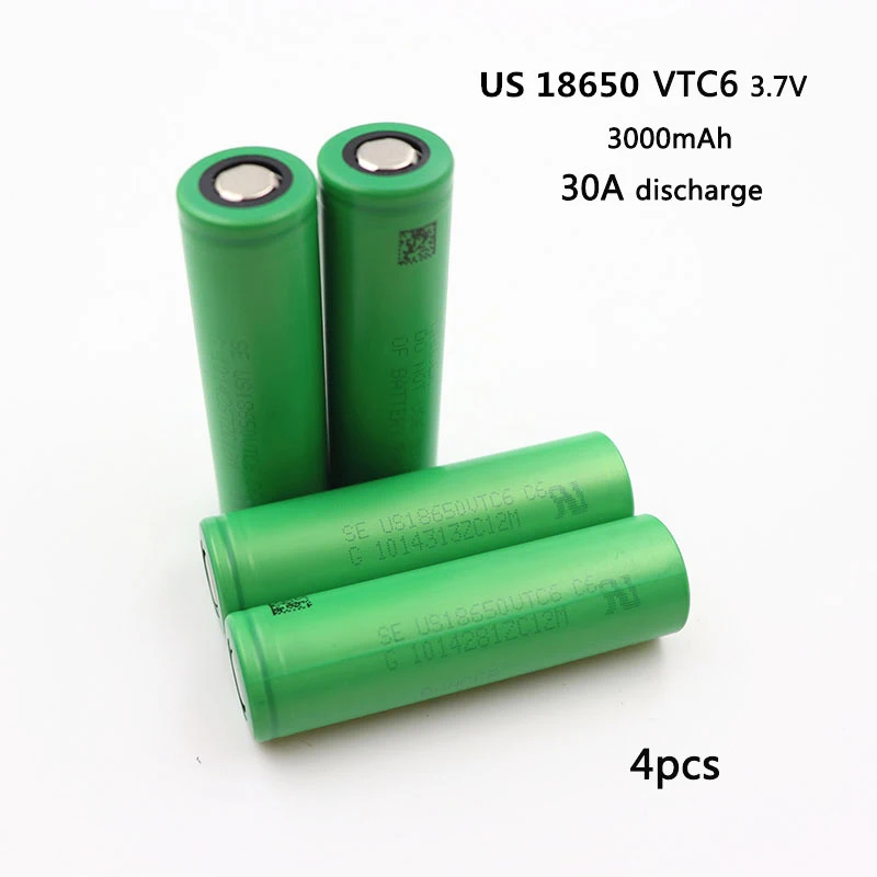 4 шт./лот для VTC6 3 7 в 3000 мАч 18650 перезаряжаемая батарея электронной сигареты us18650 vtc6