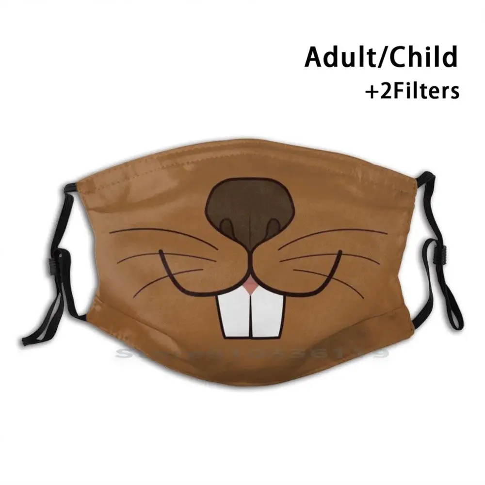 

Beaver Booper Mouth Adult Kids Washable Funny Face Mask With Filter Beaver Rodent Teeth