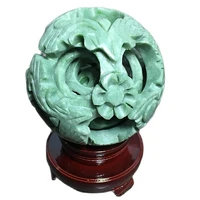 natural jade guizhou cui hand carved ferrule fengshui ball ornaments