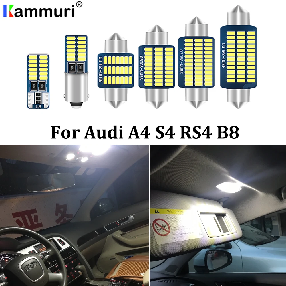 Фото KAMMURI 14 шт. Canbus безошибочный Белый светодиодный Лампа для салона автомобиля