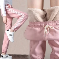 womens wool pants black sweatpants women workout pink fleece trousers thick warm winter pants thermal pants pantalones mujer