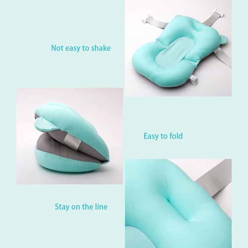 Детская безопасная подушка для ванны складная мягкая новорожденных коврик душа