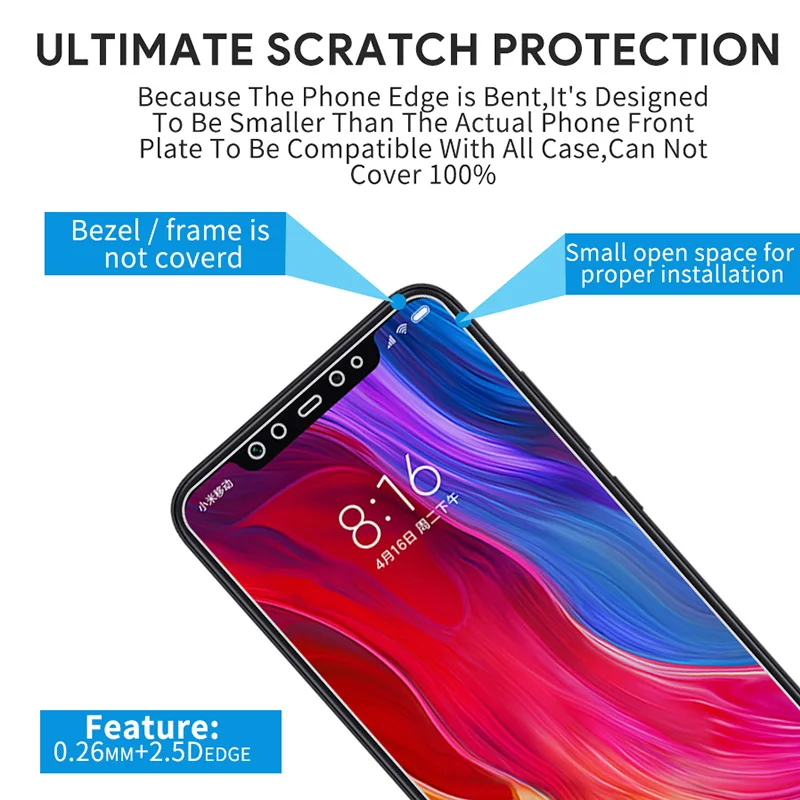 

Screen Toughed Glass for Xiaomi Pocophone F1 Tempered Glass for Xiaomi Mi A2 Lite Mi5X Mi6X Mi8 SE Glass on Mi A1 Note 3 Mix 2