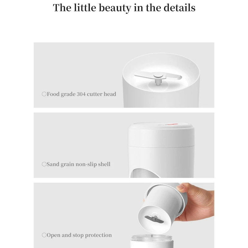 USB Portable Blender Double Blade Fruit Cup 300Ml Smoothies Maker Personal Blenders | Juicers