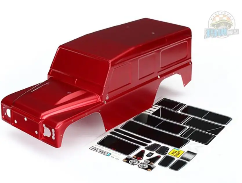 red has decal Jeep Wrangler Unlimited Rubicon Clear Body 12.8"(324mm) Wheelbase For aRAXXAS TRX-4 Proline FJ40 AXIAL SCX10 AX90047 AX90046 - Цвет: red has decal