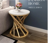 simple modern nordic artificial marble coffee table corner sofa side cabinet corner balcony wrought iron small coffee table