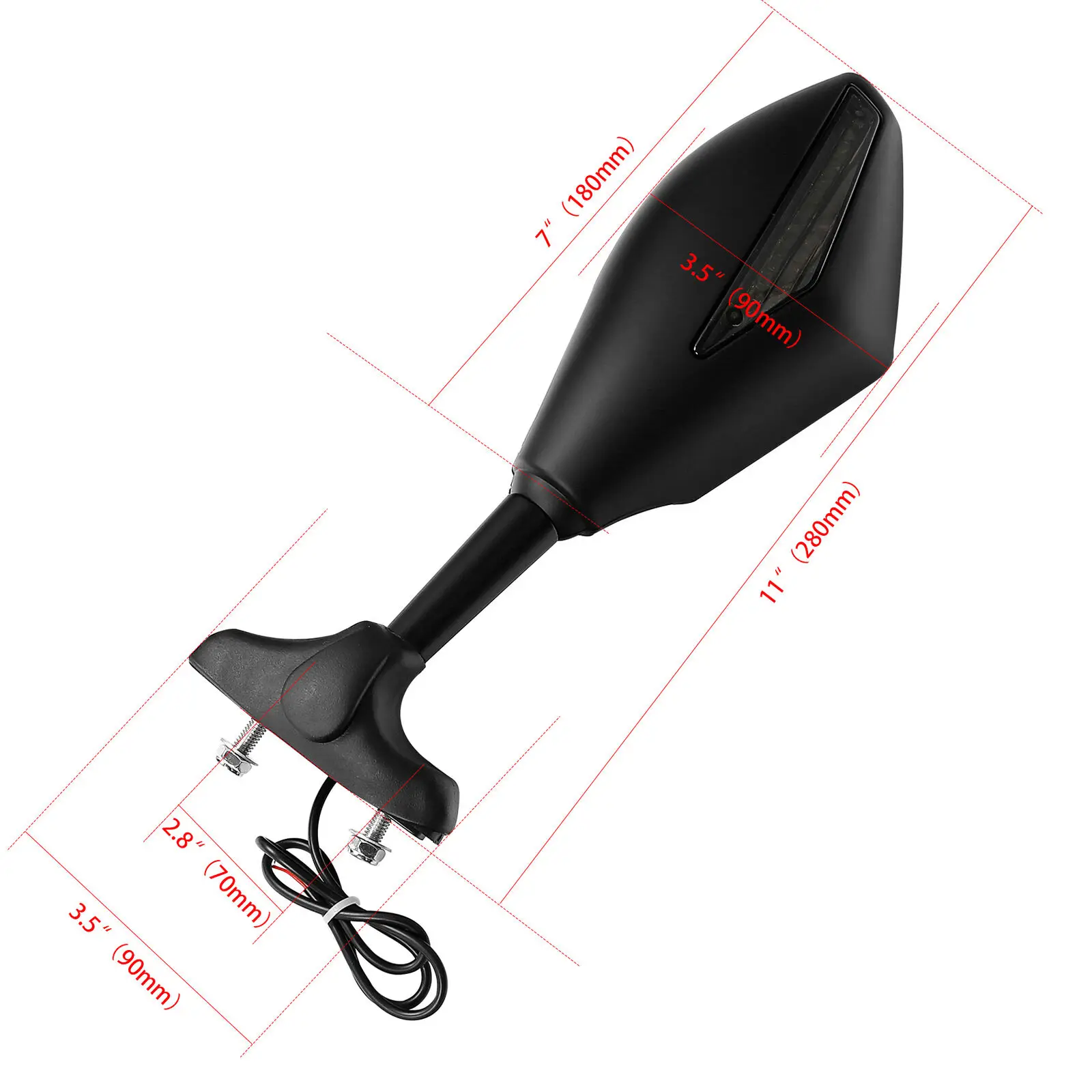 Боковые зеркала заднего вида для мотоцикла Светодиодные поворотники Ducati Kawasaki Honda