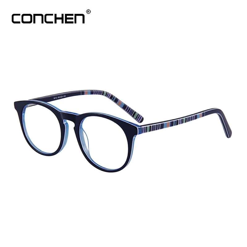 

CONCHEN Acetate Eye Glasses Frame For Men Myopia Eyeglasses 2019 New Arrival Round Circle Male Eyewear Fashion Brand Design