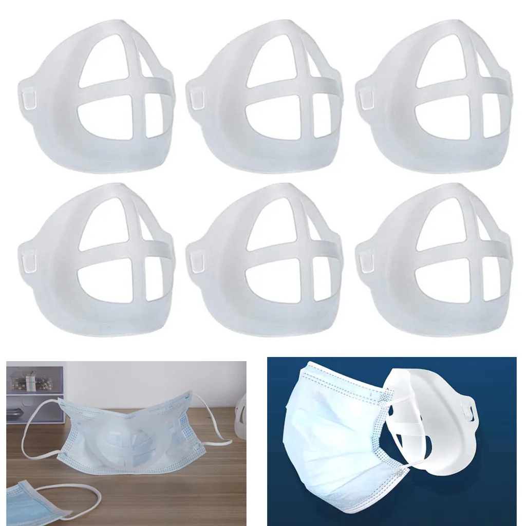 

6PCS Breathable Lipstick Protection Stand 3D Mask Bracket Breathable Breathing Space Increase Nose Protection Mask Bracket